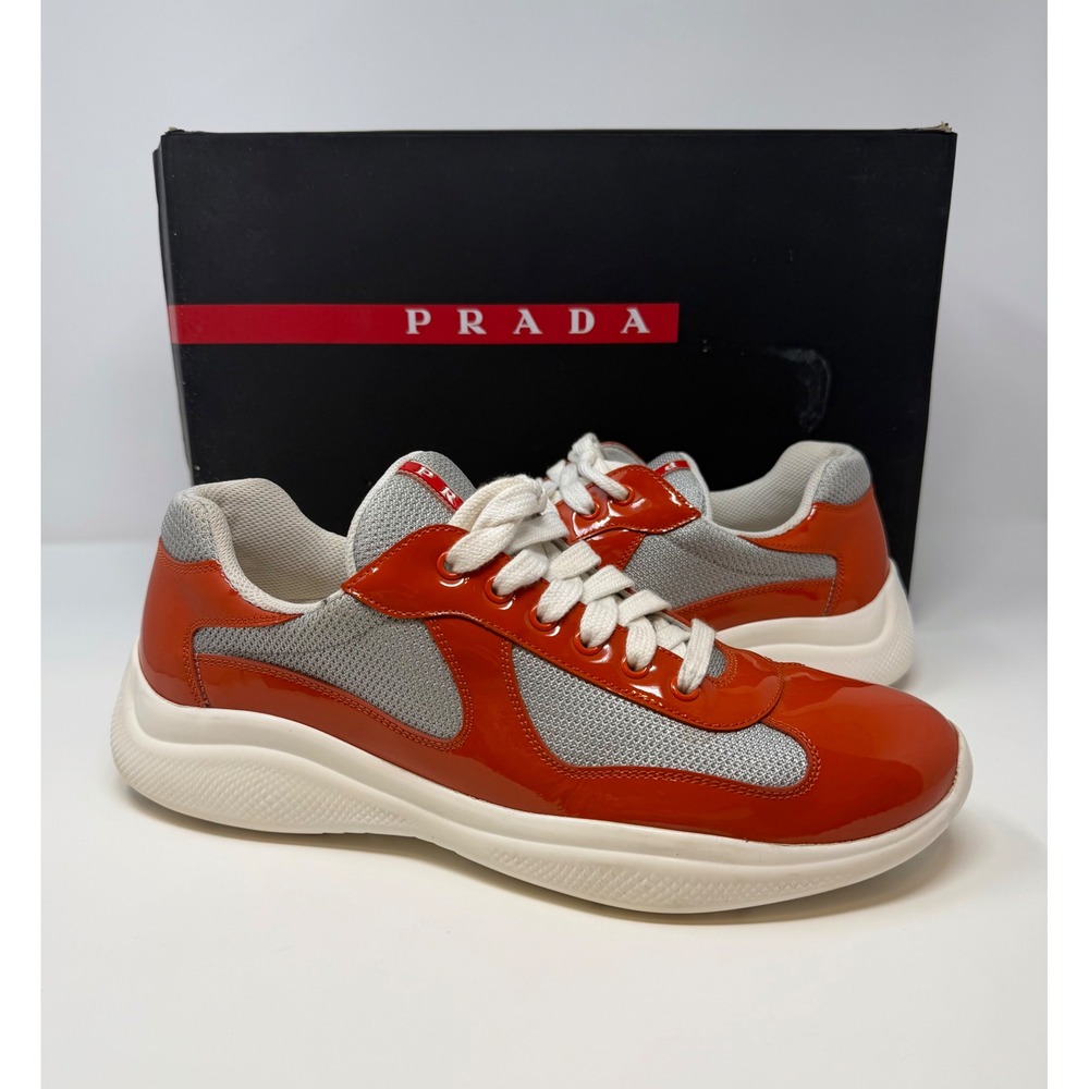 Prada Americas Cup Sneaker Orange Size 10 US 9 Prada